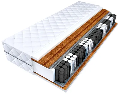 Produktbild von Matratze HARD 90x200 H4/H5 MEGA HART 3x KOKOS 20 cm hoch Taschenfederkern