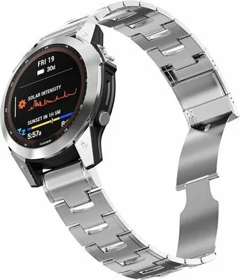 Produktbild von By Qubix Titanium Gliederarmband - Silber - passend für Garmin Quatix 8 - 51 mm