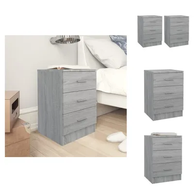 Image de vidaXL Tables de nuit 2 pcs. Gris Sonoma 38x35x56 cm Bois composite - Tables de chevet