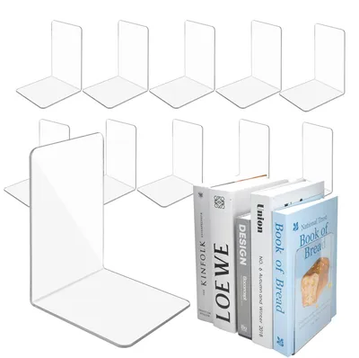 Image de Omgoods - Lot de 12 supports de livres transparents en acrylique