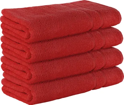 Produktbild von StickandShine 4er SET Premium Frottee Saunatuch 80x200 cm in rot in 500g/m² aus 100% Baumwolle