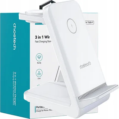 Image de Choetech T608 15W Inductive Charging Station 3W1 - Blanc