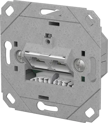 Produktbild von METZ CONNECT E-DAT C6A LSA++ Dose, 2 Port, UP0, metallisch