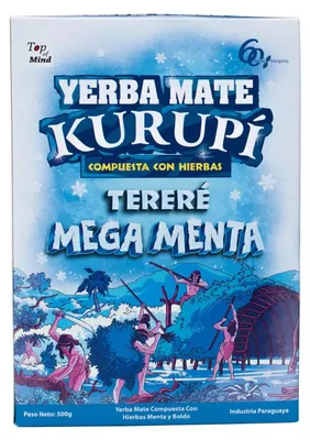 Obrázek produktu pro Kurupi Mega Menta 500g – Paraguayská Yerba Mate pro Tereré, Silné Osvěžení