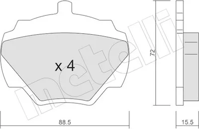 Produktbild von METELLI Bremsbeläge Satz Hinten Bremsklötze für LAND ROVER Defender SUV (L316) 22-0353-0