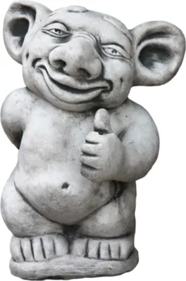 Produktbild von Schöner Troll mit Daumen aus Steinguss Neu Frostfest Witterungsbeständig DE-578