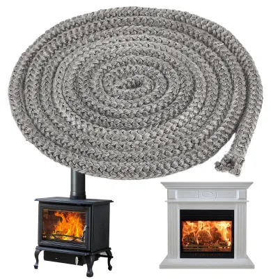 Produktbild von Dichtungsseil für Schornsteine, 2 m x 10 mm, Glasfaserseil für Holzöfen