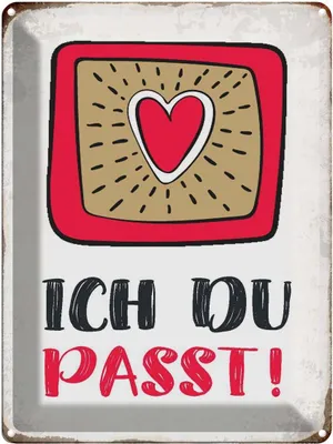Produktbild von vianmo Blechschild 40x30 cm ich du passt Herz Liebe Spruch Zitat