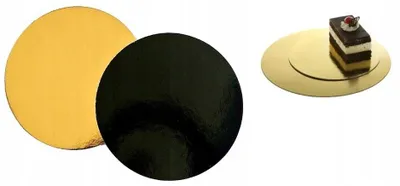 Produktbild von FS Opakowania Kuchen-Unterlage Rund Glatt Gold-Schwarz 26cm