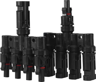 Produktbild von T Solarstecker Verteiler Buchse für MC4 Solarpanel Adapter Paar Solarkabel +/- 4-Fach Verbinder Photovoltaik