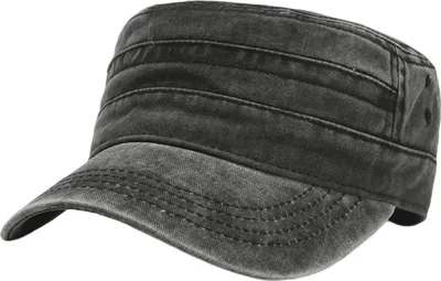 Produktbild von Militärische Kadettenkappe für Männer und Frauen, Uni, gewaschene Baumwolle, flache Kappe, verstellbare Baseballkappe für Outdoor-Sportaktivitäten