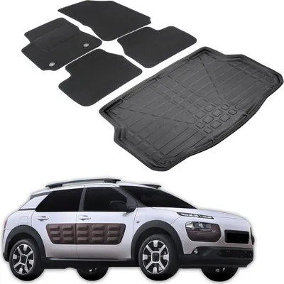 Produktbild von Kofferraumwanne Fußmatten Set Für Citroen C4 Cactus 2013-2021, Genaue Passform