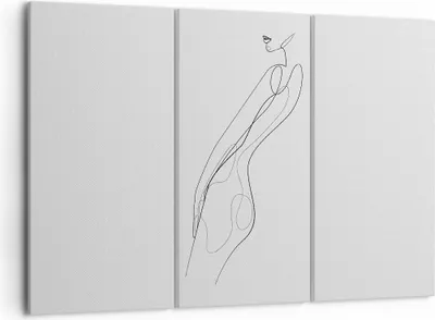 Produktbild von Bild auf Leinwand - Leinwandbild - 3 Teile - Kontur Frau Minimalismus - 105x70cm - Wand Bild - Wanddeko - Wandbilder - Leinwanddruck - Bilder - Wanddekoration - Leinwand bilder - CE105x70-4242