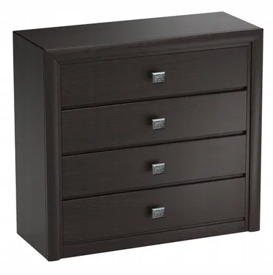 Produktbild von Kommode Schwarz Wenge, Schrank, Schubladen Bücherregal, für Wohnzimmer Schlafzimmer, 104cm KOEN
