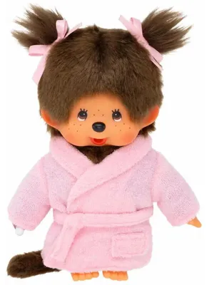 Obrázek produktu pro Dívka v županu s copánky | 20 cm panenka Monchhichi | Móda