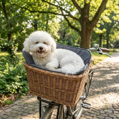 Produktbild von Basil Pasja Hundekissen für Fahrradkorb - Grau 46x23 cm - Waschbar & Komforta...