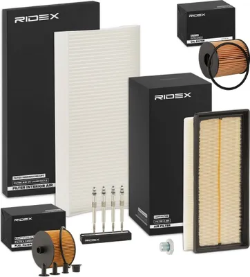 Produktbild von RIDEX Inspektionspaket Filterset passend für PEUGEOT 407 SW (6E) 407 (6D) 407 Coupe (6C) für CITROËN C5 II Break (RE)