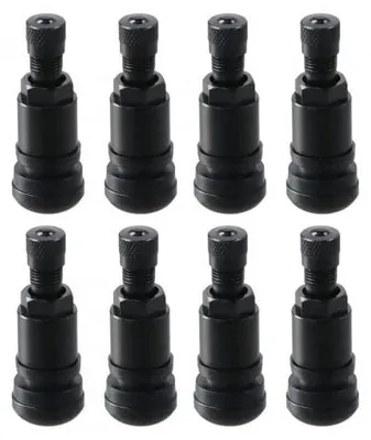 Immagine prodotto di Set di 8 valvole in alluminio per cerchi - Valvola tubeless nera per auto