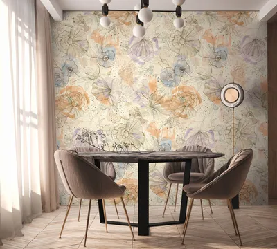 Produktbild von Vliestapete Blumentapete Beige Orange 396942 Aquarell Dreams