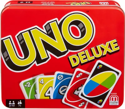Produktbild von Mattel Games UNO Deluxe Metallbox, Kartenspiel, Gesellschaftsspiel, Kinderspiel