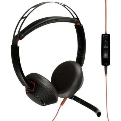 Obrázek produktu pro Poly Blackwire 5220 - Kopfhörer - Kopfband - Anrufe & Musik - Schwarz - Rot - Binaural - SCR-Steuereinheit