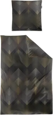 Produktbild von Irisette Mako-Satin Bettwäsche-Garnitur Wave 8539  Farbe grau  135x200+80x80cm