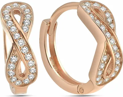 Produktbild von Dkeniz Creolen 925/- Sterling Silber rosévergoldet Unendlichkeitsohrring