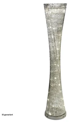 Produktbild von Lampe rund gedreht 25x100cm aus glänzendem Aluminium