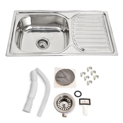 Produktbild von MIDORI® Edelstahl Spüle reversible Küchenspüle Einbauspüle Spülbecken 1 Becken mit Abtropffläche 76x43cm