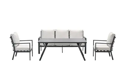Produktbild von Garden Impressions Sergio Lounge-Dining sofa set - 4-teilig - carbon black - desert sand