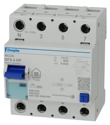 Image de Doepke DFS4 040-4/0.03-HPFI-Disjoncteur 4p 40 A 0.03
