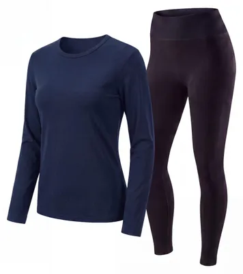 Produktbild von Thermounterwäsche 2-teilig Damen Thermoshirt mit Innenfleece & Thermoleggings