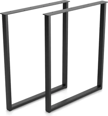 Produktbild von 2er-Set Tischgestell Metall Tischbeine Industrie Design Tischkufen Tischfüße Schwarz Profil 40 mm X 20 mm