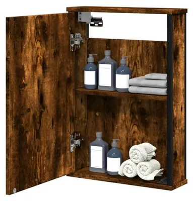 Produktbild von Spiegelschrank aus Räuchereiche 42x12x60 cm, Wandschrank für das Badezimmer