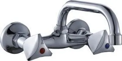 Zdjęcie produktu dla Dwuuchwytowa bateria umywalkowa NORM chrom do montażu ściennego