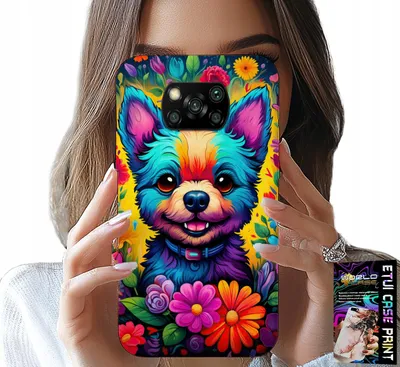 Zdjęcie produktu dla Etui Do Xiaomi Poco X3 - Kwiaciste Wzory Piesek Pies Jork Plecki