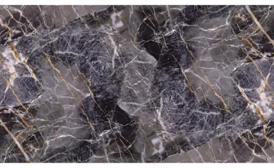 Produktbild von Selbstklebende PVC Wandpaneele Rolle Marmor Schwarz-Gold 280x60 cm 1,68 m² glänzend