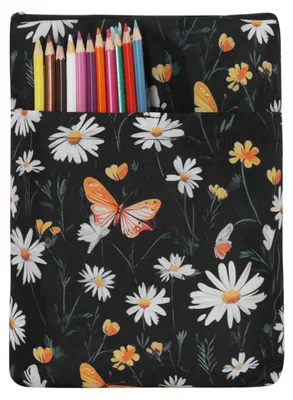 Produktbild von Buchumschläge mit Gänseblümchen-Motiv, waschbarer Stoff-Buchschoner für Taschenbücher mit Reißverschluss, tragbare Tasche Buchhülle für Buchliebhaber für Taschenbuch, Hardcover