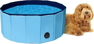 Produktbild von MaxxPro Hundepool faltbar 80x30 cm – Gartenpool für Hunde, robust & tragbar, ohne Aufpumpen, mit Ablaufventil, blau