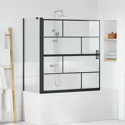 Produktbild von Möbel Bad-Duschschirm Schwarz und Transparent 116 x 68 x 128 cm - Duschabtrennungen &48142