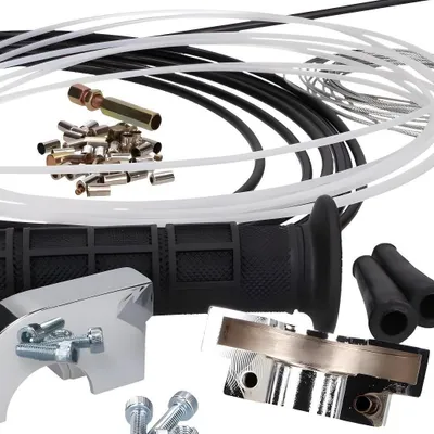 Obrázek produktu pro Gasgriff Set Naraku Kurzhub Chrom - universal