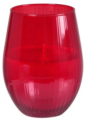 Produktbild von 6x Kerzengläser Ritz 12,5cm; Ø76mm, rot | Packung (1 Stück)