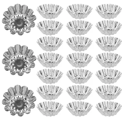 Immagine prodotto di 25 stampi per torte, mini stampi per quiche, set di stampi in acciaio inossidabile