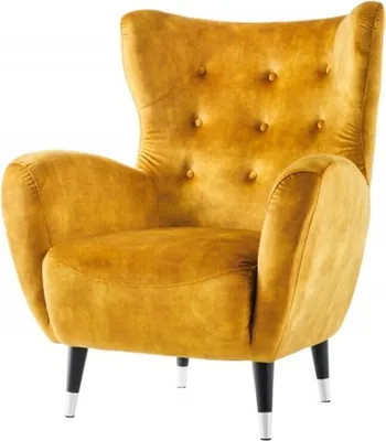 Produktbild von Chesterfield Sessel Senfgelb / Schwarz / Silber Ohrensessel aus dem Hause Casa Padrino