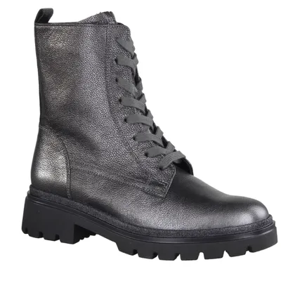 Image de Gabor Comfort 52745-63 Bottines à lacets, Femme, Cuir, Anthracite Doublure chaude - Chaussures de bottines / bottes à la mode, Grises, cuir (cervo metallic), hauteur de talon : 15 mm