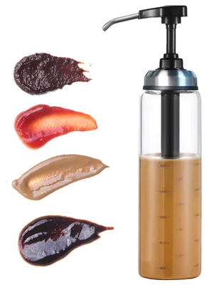 Glas-Sirupdispenser mit Pumpe, 500 ml, schwarz
