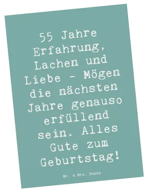 Produktbild von Mr. & Mrs. Panda Fotokarte Spruch 55. Geburtstag Erfüllung - Meeresbrise - Geschenk, Geburtstagsgruß, einzelkarte, Kunstkarten, Ansichtskarten, Freude, Postkarte