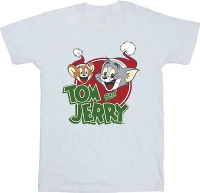 Produktbild von Tom And Jerry - "Christmas Hat Logo" T-Shirt für Herren BI47722 (M) (Weiß)
