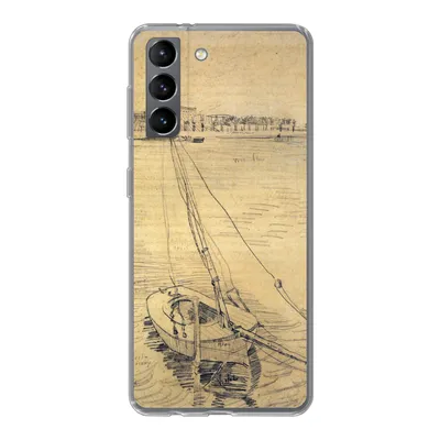 Produktbild von MuchoWow® Handyhülle Schutzhülle Hülle für Samsung Galaxy S21 Segelboot auf der Seine bei Asnières - Vincent van Gogh Silikon Softcase Handy Hülle - Softcase