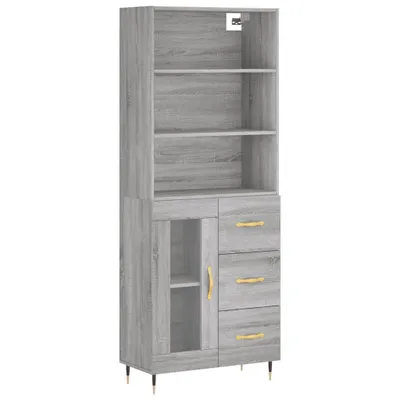 Image de Buffet haut Sonoma gris 69,5x34x180 cm Bois d'ingénierie